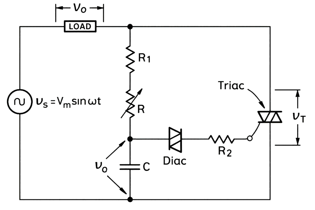 A triggering circuit for a TRIAC using a DIAC