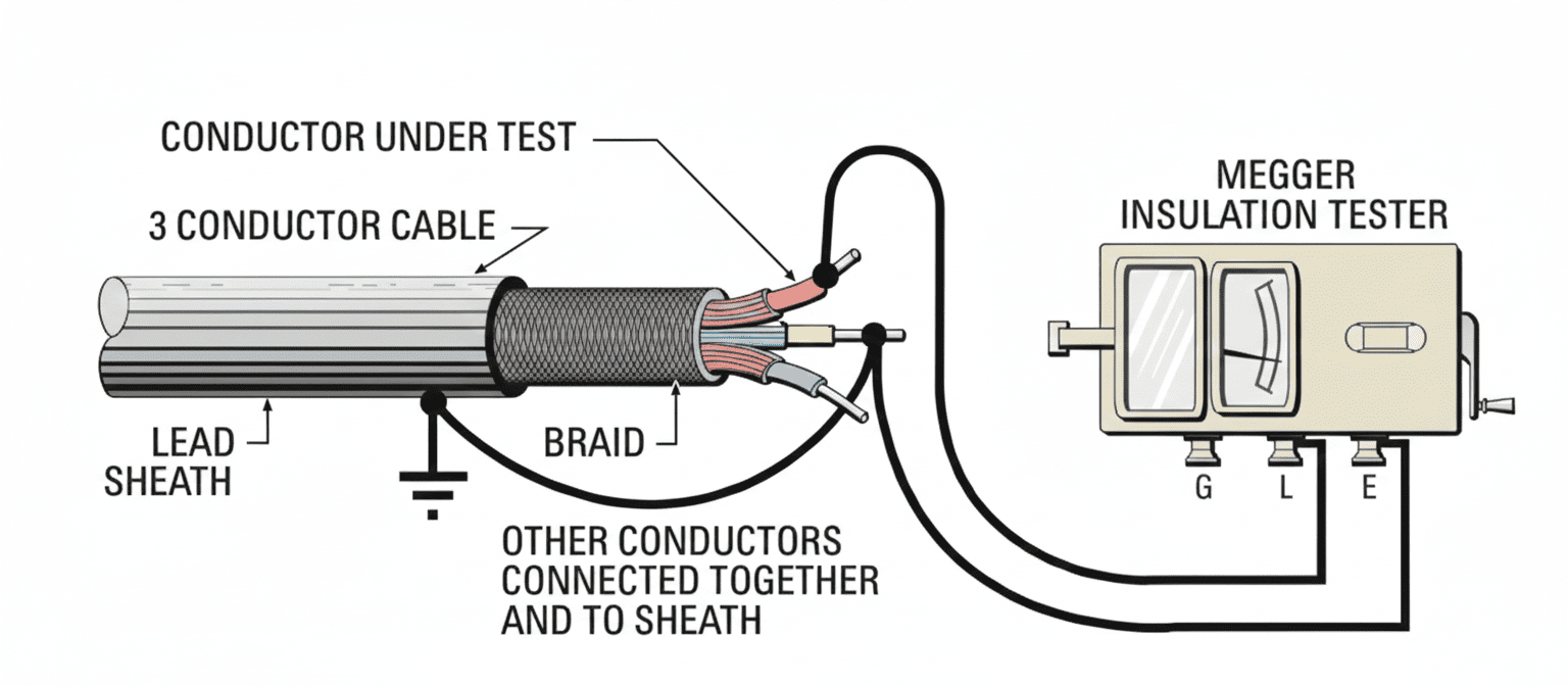 Insulation resistance test on underground cable