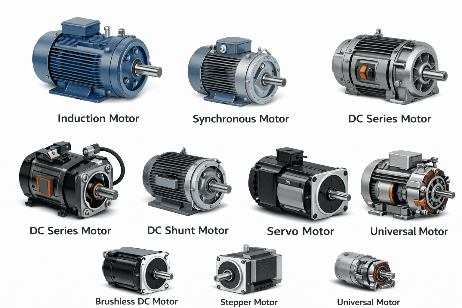 Types of Electric Motors with Applications