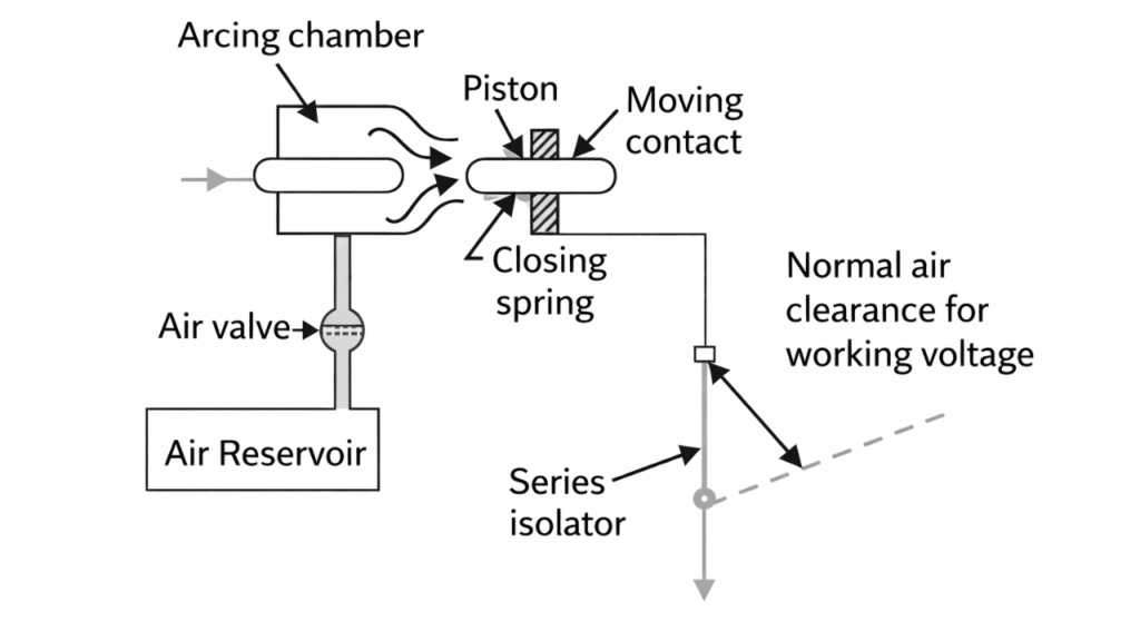 Axial-blast air circuit breaker