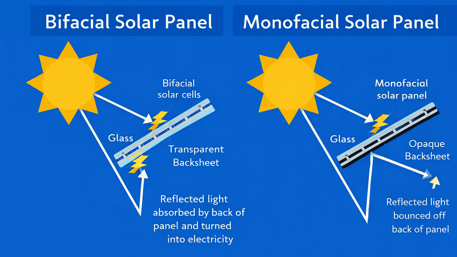 Comparison of Bifacial and Monofacial Solar Panels