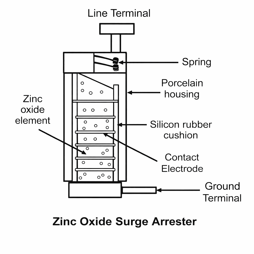 Diagram of zinc oxide surge arrester