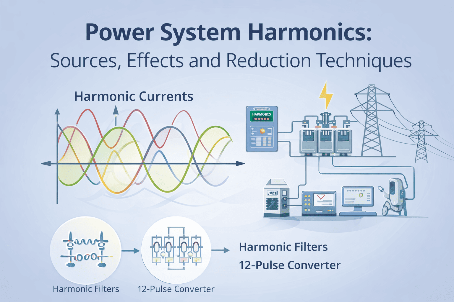 Harmonics Sources, Effects and Reduction Techniques
