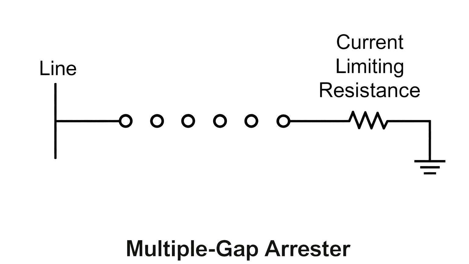 Diagram of multiple-gap arrester circuit