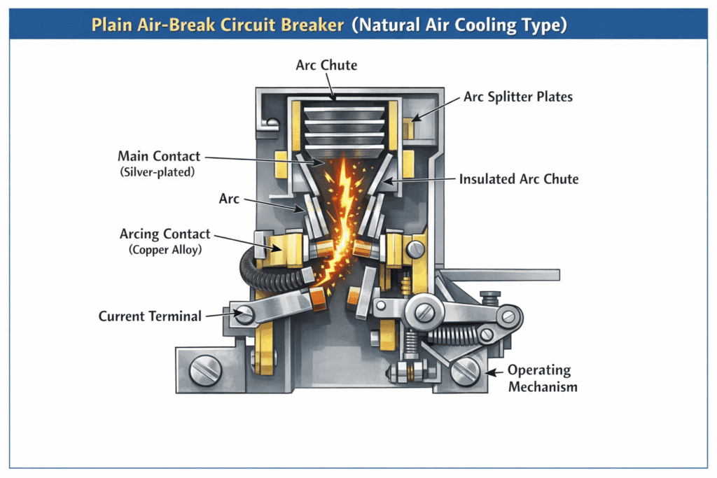 Plain air-break circuit breaker (natural air cooling type)
