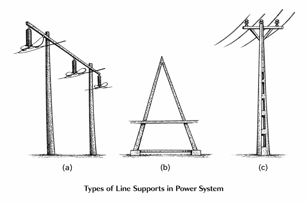 diagram of wooden and RCC pole