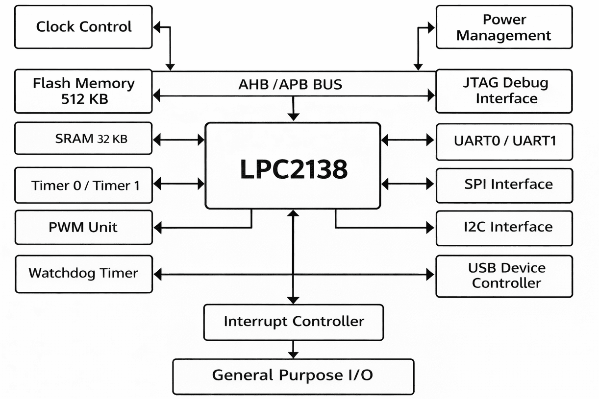 Block diagram of ARM LPC2138